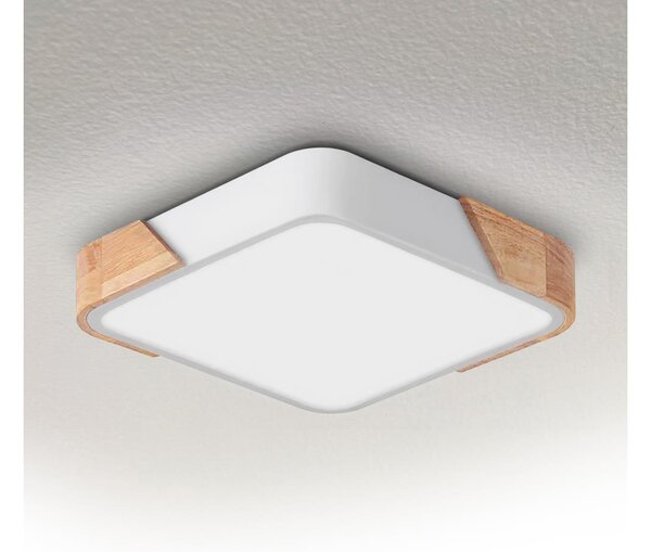 Brilagi - Plafonieră LED PILANA LED/24W/230V, stejar/alb, 32 x 32 cm