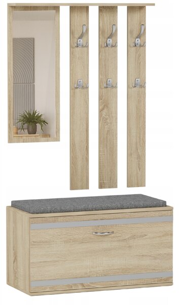 Set mobilier hol Vitilla (stejar sonoma) (cu oglindă). Promo -19%. 1151896