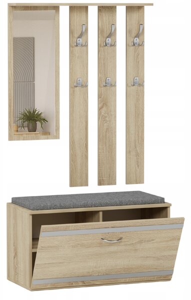 Set mobilier hol Vitilla (stejar sonoma) (cu oglindă). Promo -19%. 1151896