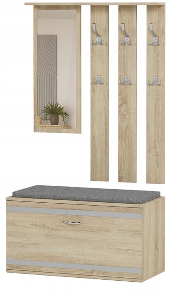 Set mobilier hol Vitilla (stejar sonoma) (cu oglindă). Promo -19%. 1151896