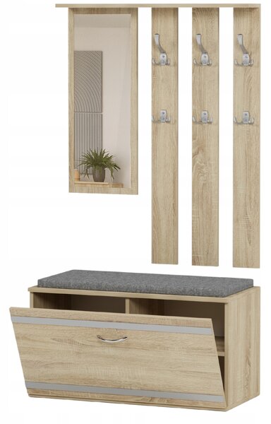 Set mobilier hol Vitilla (stejar sonoma) (cu oglindă). Promo -19%. 1151896