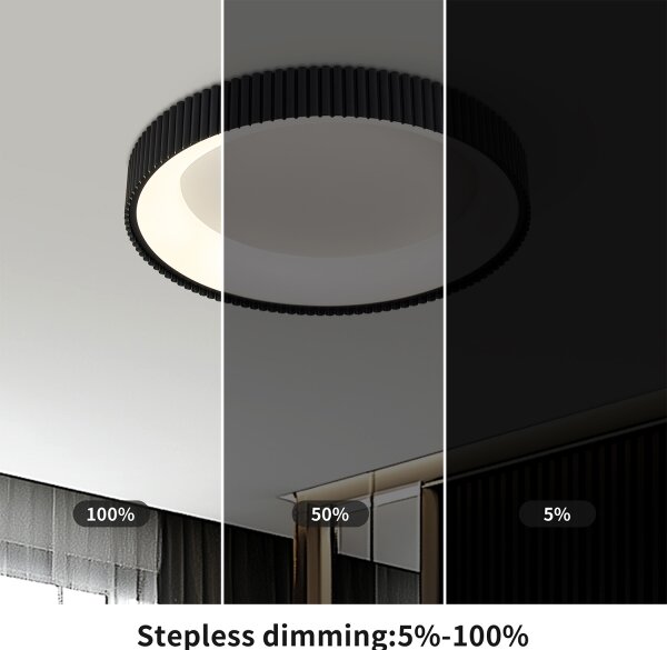 Brilagi - Plafonieră LED dimabilă FALCON MODERN, 30W/230V, 40 cm, neagră + telecomandă