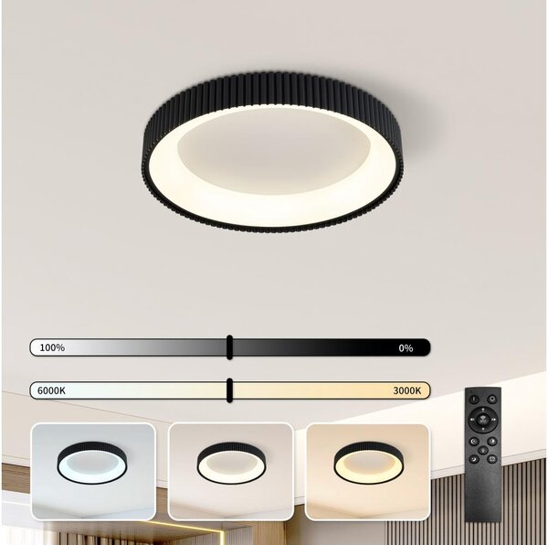 Brilagi - Plafonieră LED dimabilă FALCON MODERN, 30W/230V, 40 cm, neagră + telecomandă