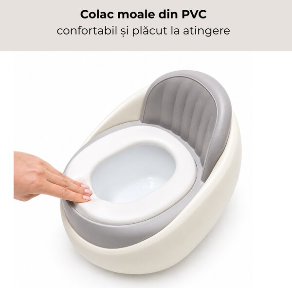 Olita copii cu spatar inalt Kidizi ComfortPot – colac moale din PVC, recipient detasabil adanc