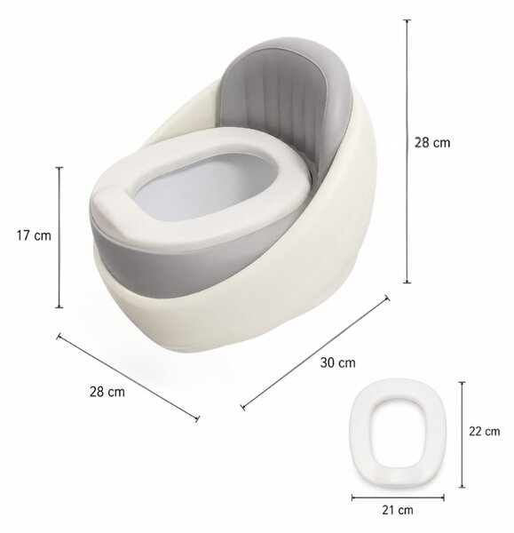 Olita copii cu spatar inalt Kidizi ComfortPot – colac moale din PVC, recipient detasabil adanc