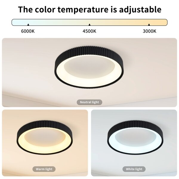Brilagi - Plafonieră LED dimabilă FALCON MODERN, 30W/230V, 40 cm, neagră + telecomandă