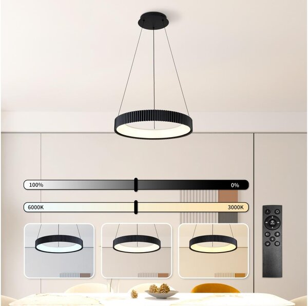 Brilagi - Lustra suspendată pe cablu LED dimabilă FALCON MODERN LED/30W/230V 40 cm negru + telecomandă