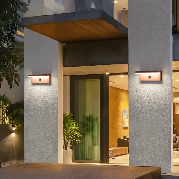 Brilagi-LED Aplică de perete pentru exterior cu senzor TESSI LED/10W/230V, maro, IP54
