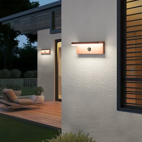 Brilagi-LED Aplică de perete pentru exterior cu senzor TESSI LED/10W/230V, maro, IP54