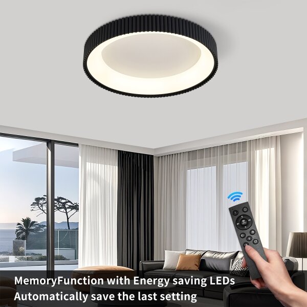 Brilagi - Plafonieră LED dimabilă FALCON MODERN LED/54W/230V 60 cm negru + telecomandă