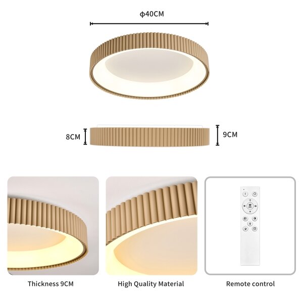 Brilagi - Plafonieră LED dimabilă FALCON MODERN LED/30W/230V 40 cm bej + telecomandă