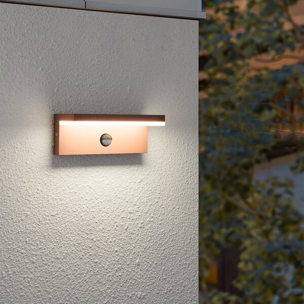 Brilagi-LED Aplică de perete pentru exterior cu senzor TESSI LED/10W/230V, maro, IP54