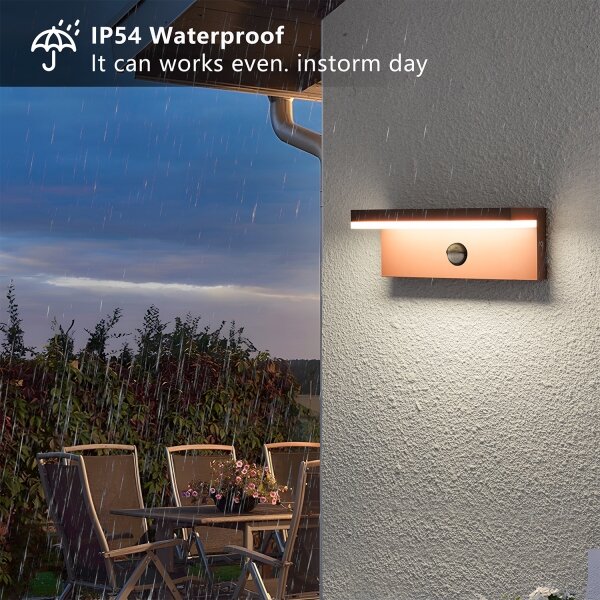 Brilagi-LED Aplică de perete pentru exterior cu senzor TESSI LED/10W/230V, maro, IP54