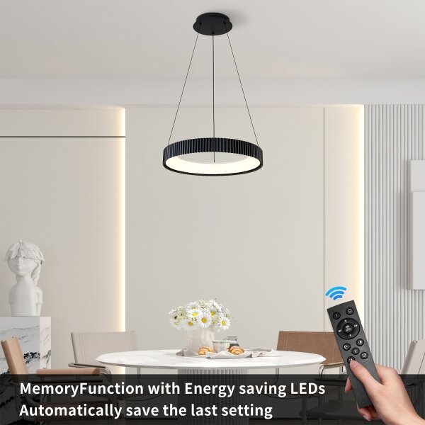 Brilagi - Lustra suspendată pe cablu LED dimabilă FALCON MODERN LED/30W/230V 40 cm negru + telecomandă