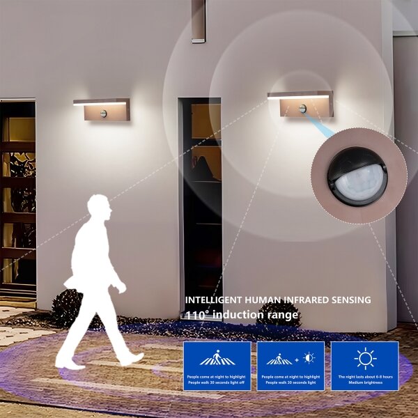 Brilagi-LED Aplică de perete pentru exterior cu senzor TESSI LED/10W/230V, maro, IP54