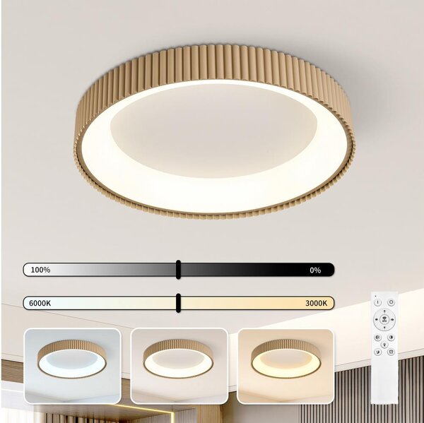 Brilagi - Plafonieră LED dimabilă FALCON MODERN, 54W, 230V, 60 cm, bej + telecomandă
