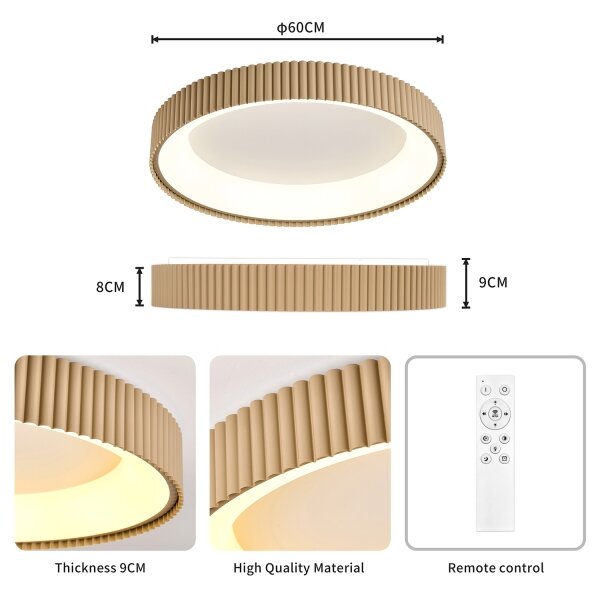 Brilagi - Plafonieră LED dimabilă FALCON MODERN, 54W, 230V, 60 cm, bej + telecomandă