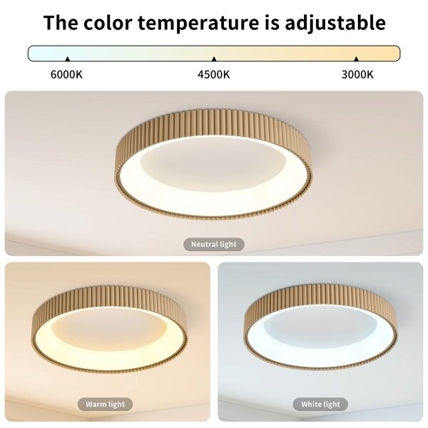 Brilagi - Plafonieră LED dimabilă FALCON MODERN, 54W, 230V, 60 cm, bej + telecomandă