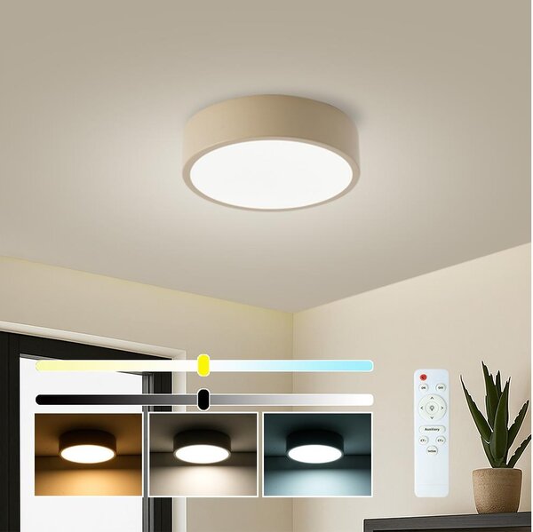 Brilagi - Corp de iluminat LED dimmabil POOL LED/18W/230V 3000-6000K 20 cm bej + telecomandă