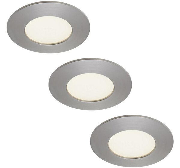 Briloner 7103432 - Set 3x LED Plafonieră încastrată pentru baie, 3xLED/4,9W/230V, IP44, crom mat
