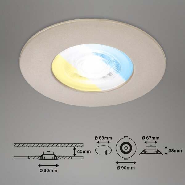 Briloner 7605032 - Set 3x LED, corp de iluminat încastrat pentru baie, 3xLED/4,9W/230V, IP44, crom mat