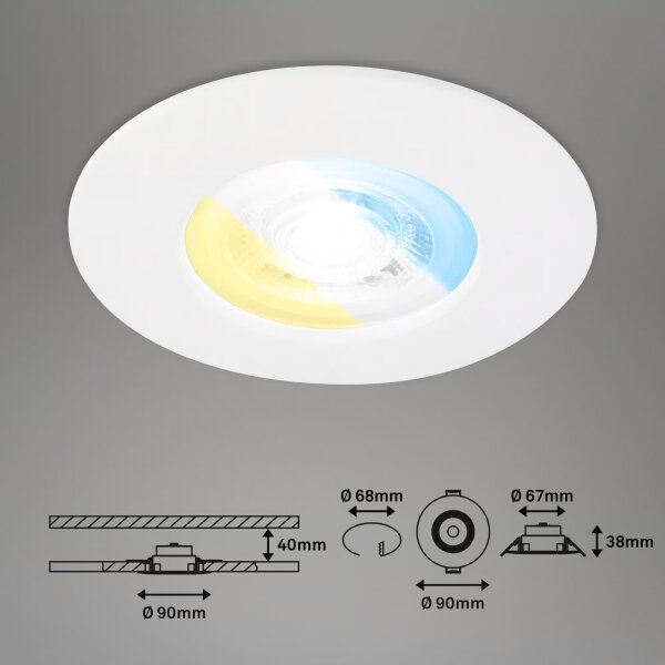 Briloner 7605036 - SET 3 spoturi LED încastrate pentru baie 3xLED/4,9W/230V IP44 alb
