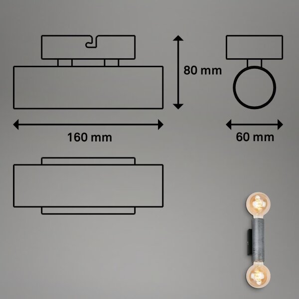 Briloner 3710-024 - Aplică de perete RETRO 2xE27/10W/230V