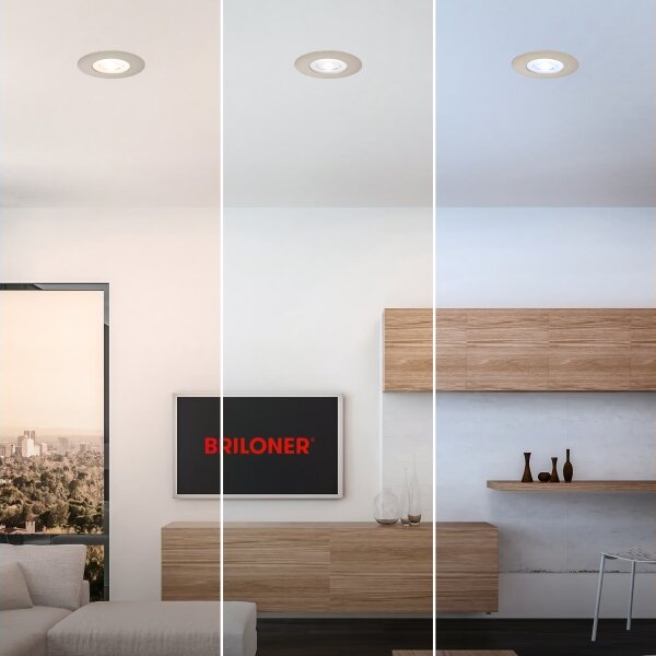 Briloner 7605032 - Set 3x LED, corp de iluminat încastrat pentru baie, 3xLED/4,9W/230V, IP44, crom mat