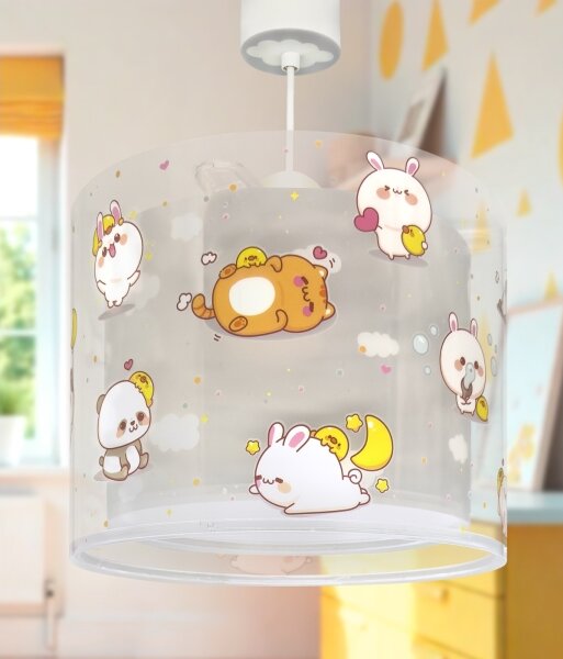 Dalber 41762E - Lustră pentru copii KAWAII FRIENDS 1xE27/15W/230V gri