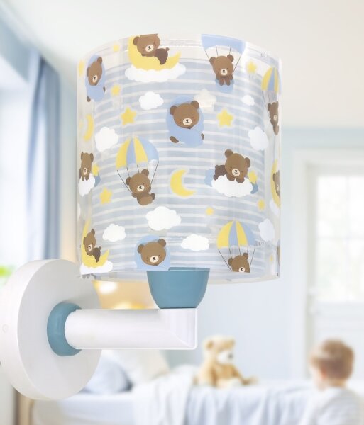 Dalber 41579T - Lampă de perete pentru copii BABY TEDDY, 1xE27/15W/230V, albastră