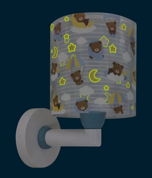 Dalber 41579T - Lampă de perete pentru copii BABY TEDDY, 1xE27/15W/230V, albastră