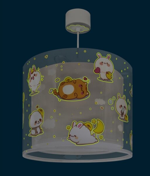 Dalber 41762E - Lustră pentru copii KAWAII FRIENDS 1xE27/15W/230V gri