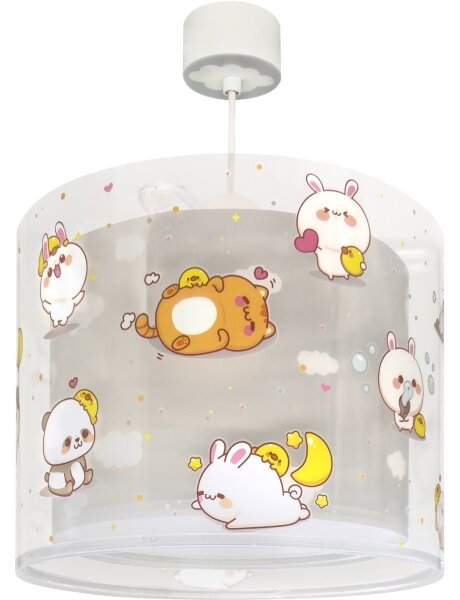 Dalber 41762E - Lustră pentru copii KAWAII FRIENDS 1xE27/15W/230V gri