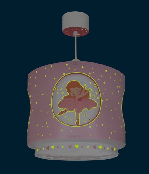 Dalber 60912 - Lustră pentru copii PRINCESS DANCE, 1xE27/15W/230V, roz