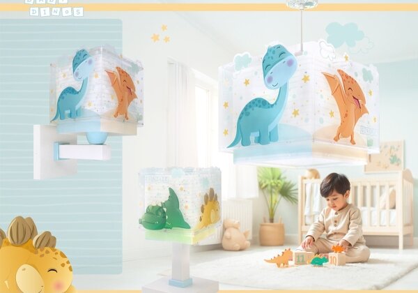 Dalber 63452 - Lustră pentru copii BABY DINOS 1xE27/15W/230V multicoloră