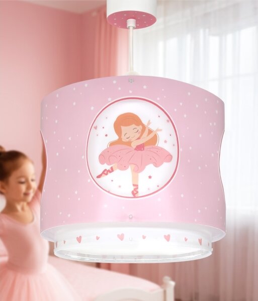 Dalber 60912 - Lustră pentru copii PRINCESS DANCE, 1xE27/15W/230V, roz