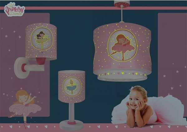 Dalber 60919 - Aplica de perete pentru copii PRINCESS DANCE 1xE27/15W/230V roz