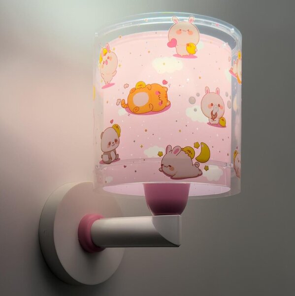 Dalber 41769S - Lampă de perete pentru copii KAWAII FRIENDS, 1xE27/15W/230V, roz