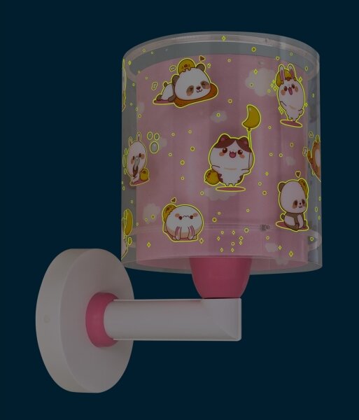 Dalber 41769S - Lampă de perete pentru copii KAWAII FRIENDS, 1xE27/15W/230V, roz