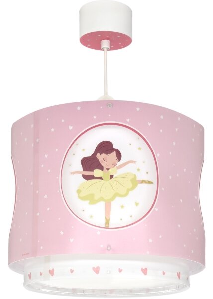 Dalber 60912 - Lustră pentru copii PRINCESS DANCE, 1xE27/15W/230V, roz