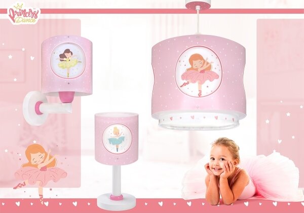 Dalber 60912 - Lustră pentru copii PRINCESS DANCE, 1xE27/15W/230V, roz
