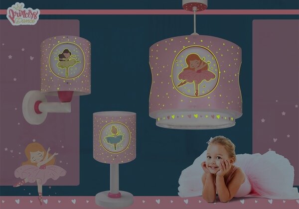 Dalber 60912 - Lustră pentru copii PRINCESS DANCE, 1xE27/15W/230V, roz