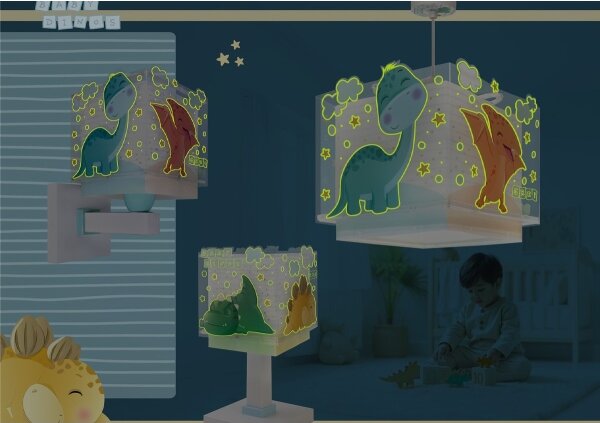 Dalber 63452 - Lustră pentru copii BABY DINOS 1xE27/15W/230V multicoloră
