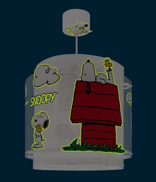 Dalber 76302 - Lustră pentru copii SNOOPY 1xE27/15W/230V alb/roșu