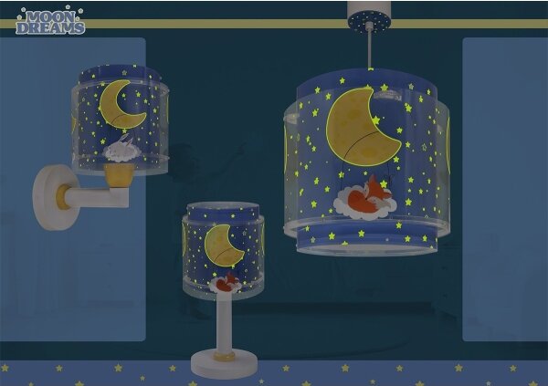 Dalber 76632 - Lustră pentru copii MOON DREAMS 1xE27/15W/230V albastru