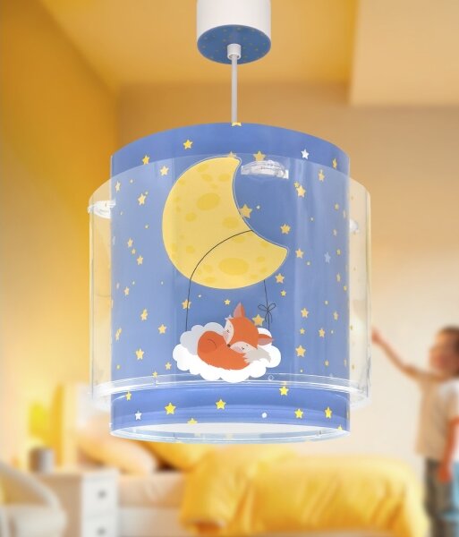 Dalber 76632 - Lustră pentru copii MOON DREAMS 1xE27/15W/230V albastru