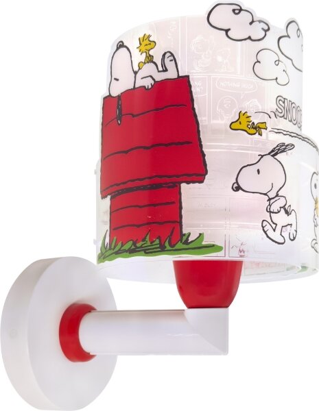 Dalber 76309 - Lampă de perete pentru copii SNOOPY 1xE27/15W/230V alb/roșu