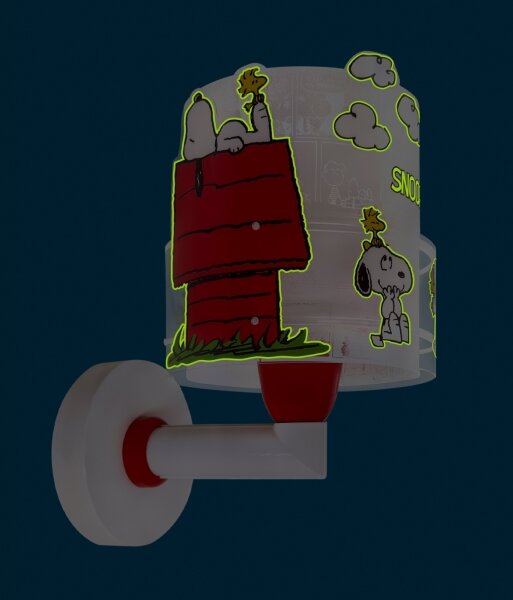 Dalber 76309 - Lampă de perete pentru copii SNOOPY 1xE27/15W/230V alb/roșu