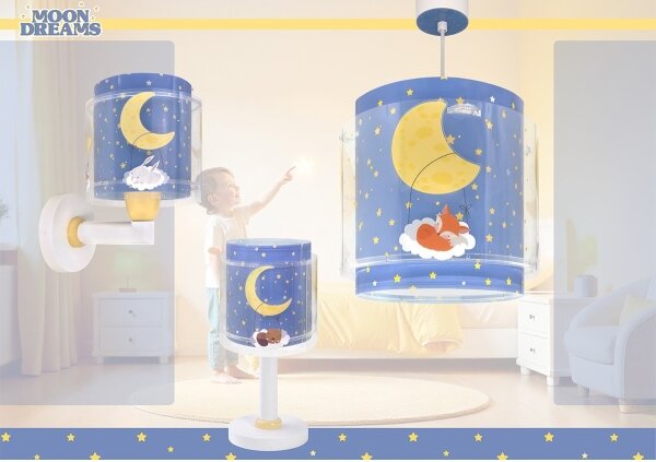 Dalber 76632 - Lustră pentru copii MOON DREAMS 1xE27/15W/230V albastru