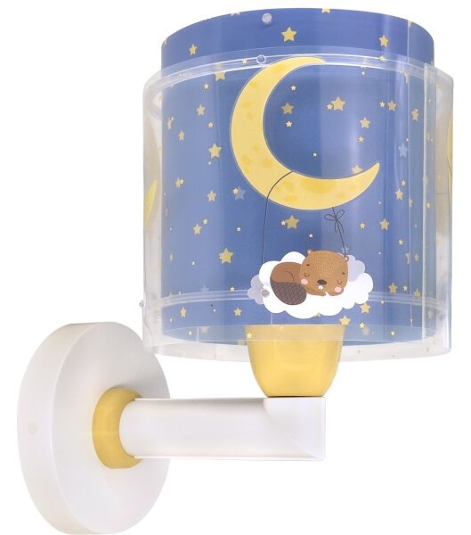 Dalber 76639 - Lampă de perete pentru copii MOON DREAMS, 1xE27/15W/230V, albastră